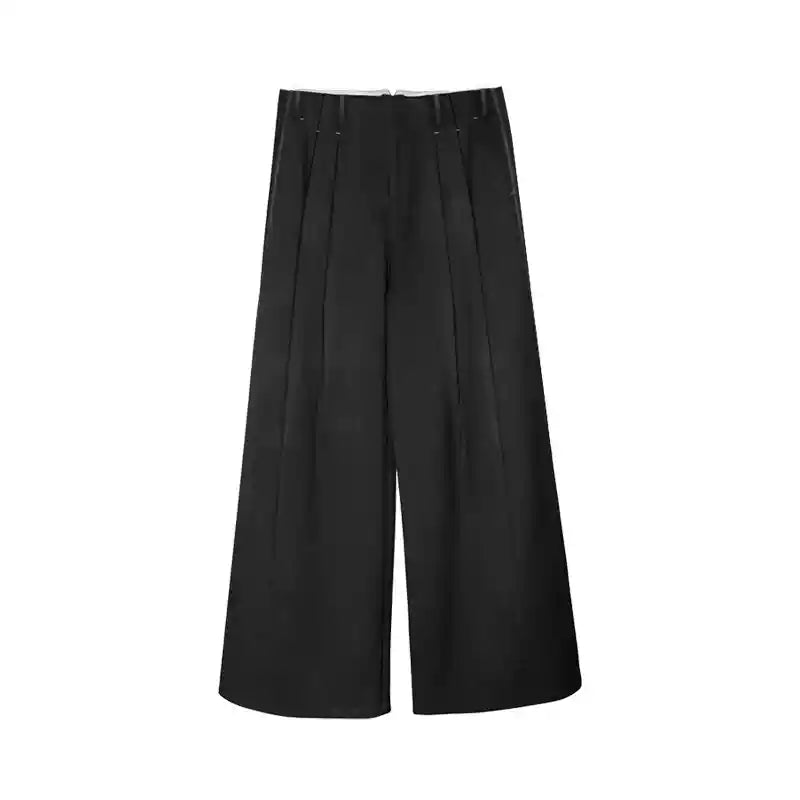 "Tencel" Pleated Straight Pants