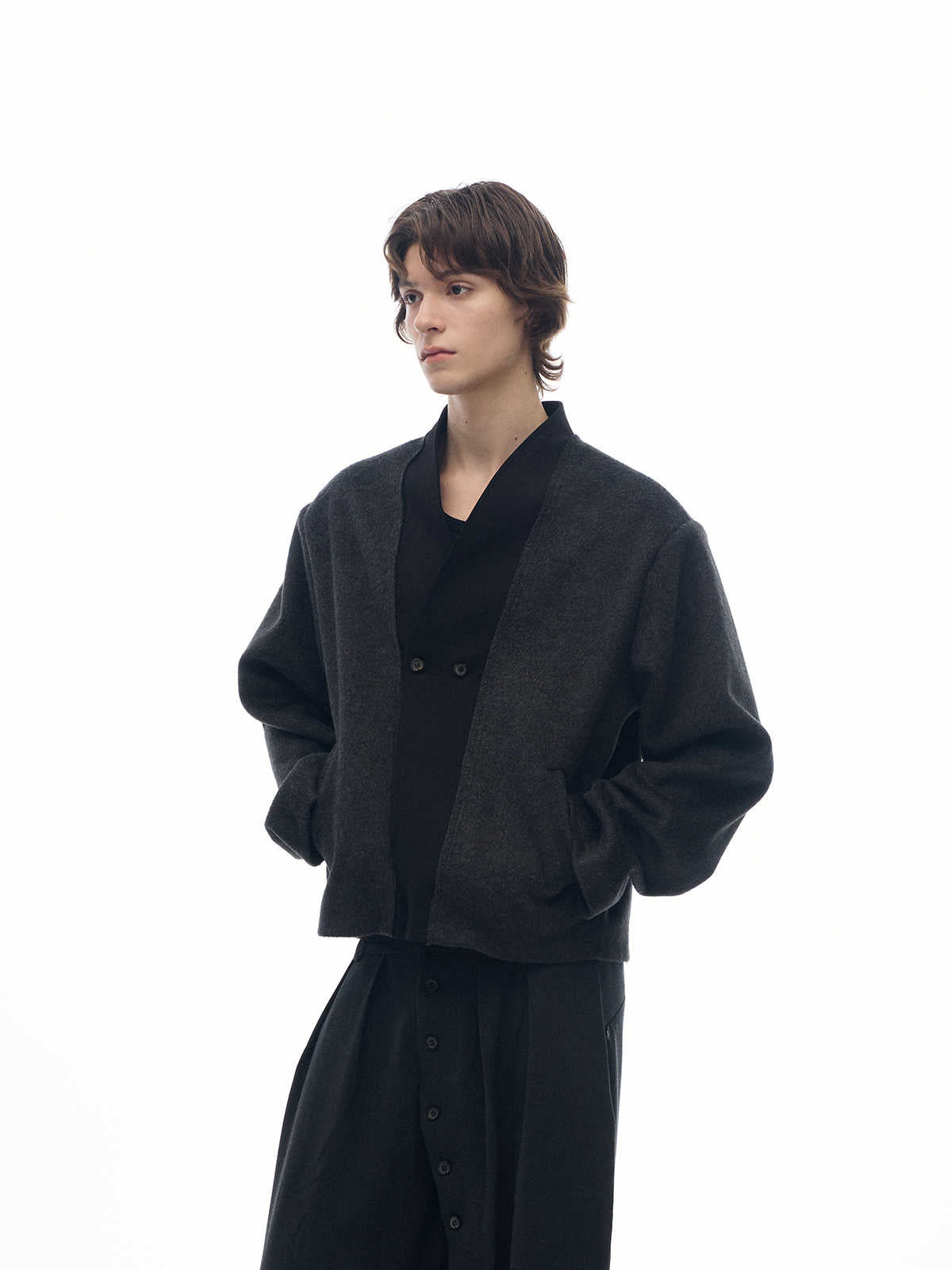 "Yunhee" Italian-made wool draped